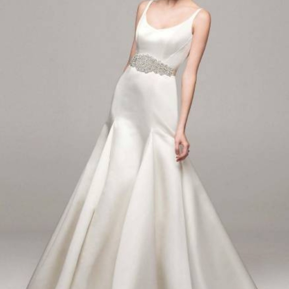 David's Bridal Trumpet Gown w/ button back detail